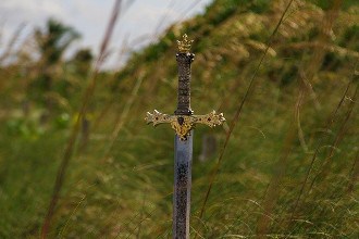 T shaped ornate sword