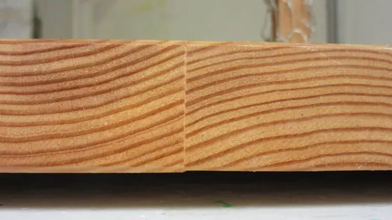 A wood glue joint