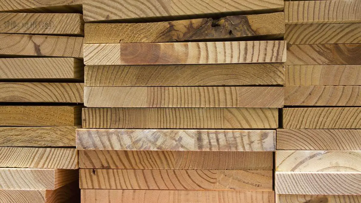 Stacks of wood boards