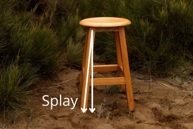 Stool leg splay angle image - What is the best angle for stool legs?