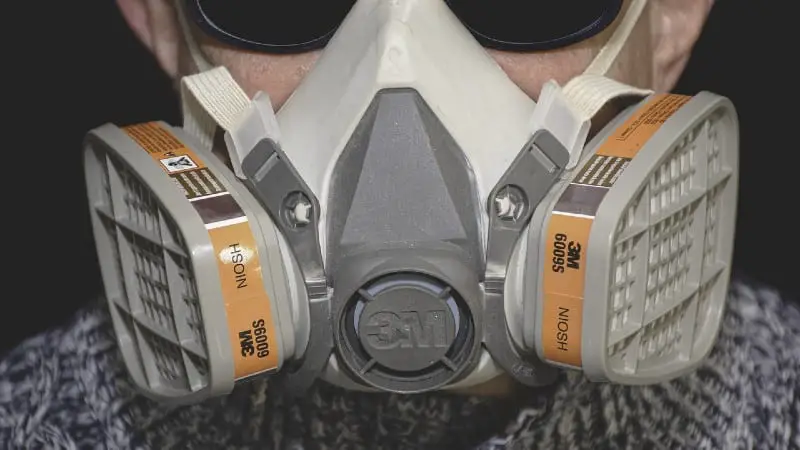 Man with a respirator