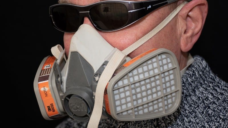 Man with respirator - Don't forget safety gear