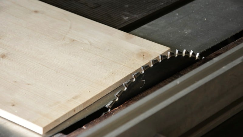 Table saw with board