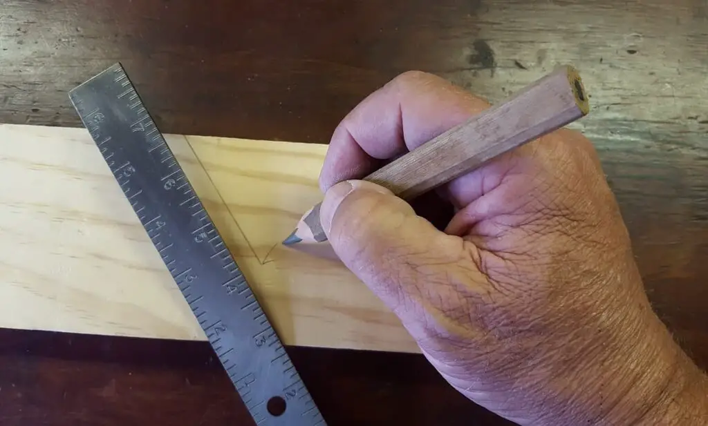 Carpenter's pencil and ruler