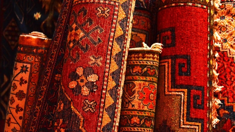 Colorful carpet remnants