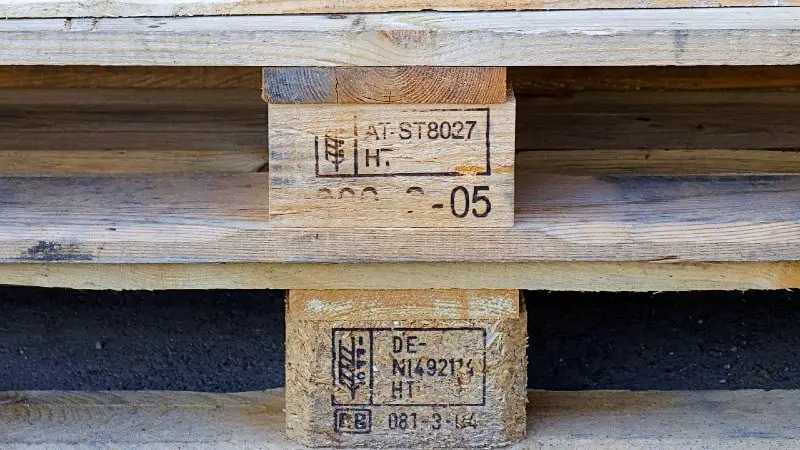 Two pallets with IPPC stamps