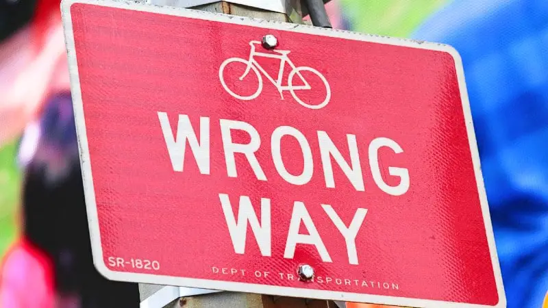 Red wrong way sign