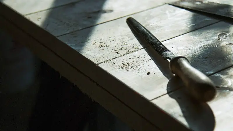 wood file on a tabletop