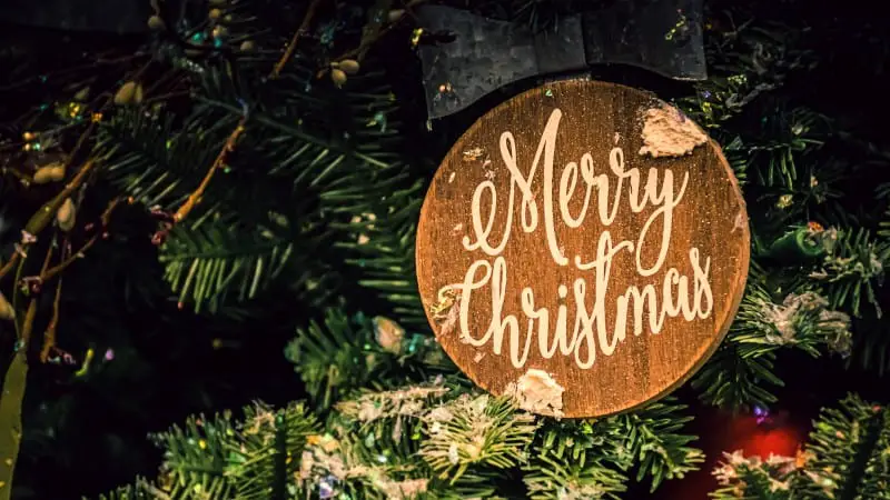 Wooden ornament on Christmas tree - Short Christmas Song Lyrics