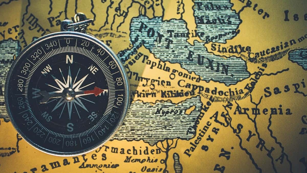 Compass and map image