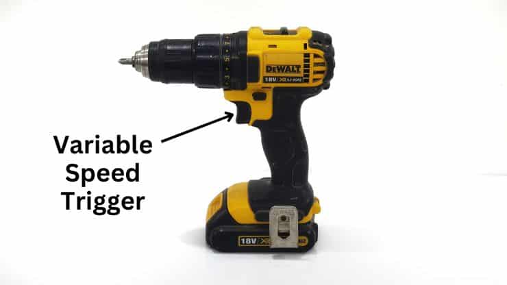 Variable speed trigger of drill driver