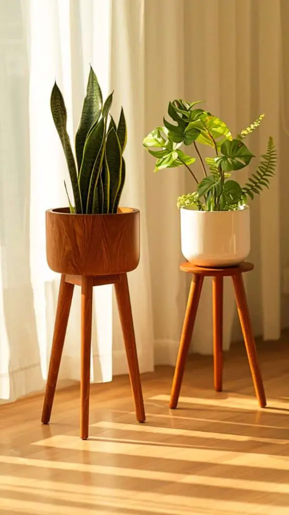 Wooden plant stands