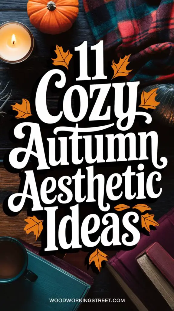 A pin with overlay '11 Cozy Autumn Aesthetic Ideas'.