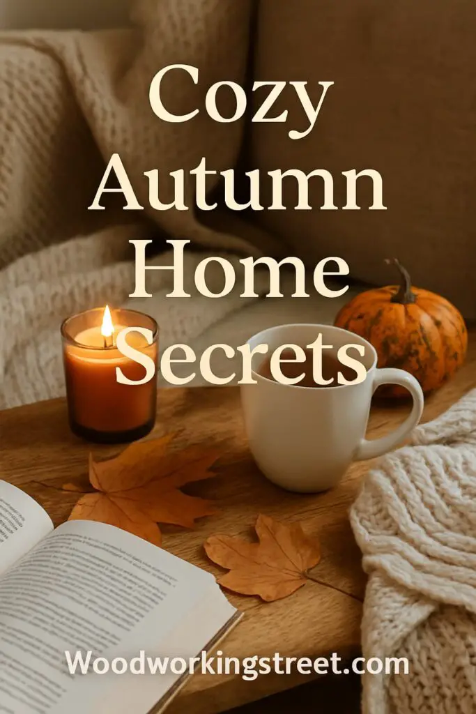 Pin image with overlay "Cozy Autumn Home Secrets"