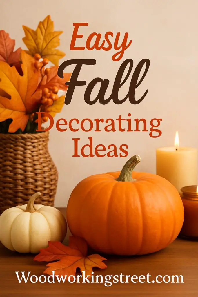 Pin image with overlay "Easy Fall Decorating Ideas".