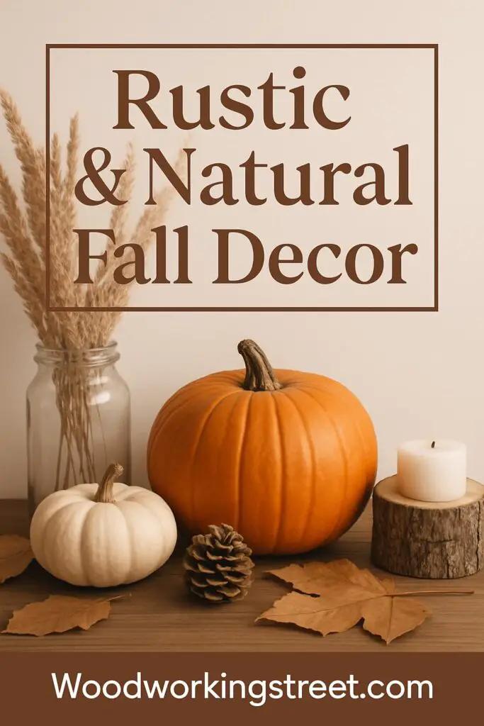 Pin Image with overlay "Rustic & Natural Fall Decor"