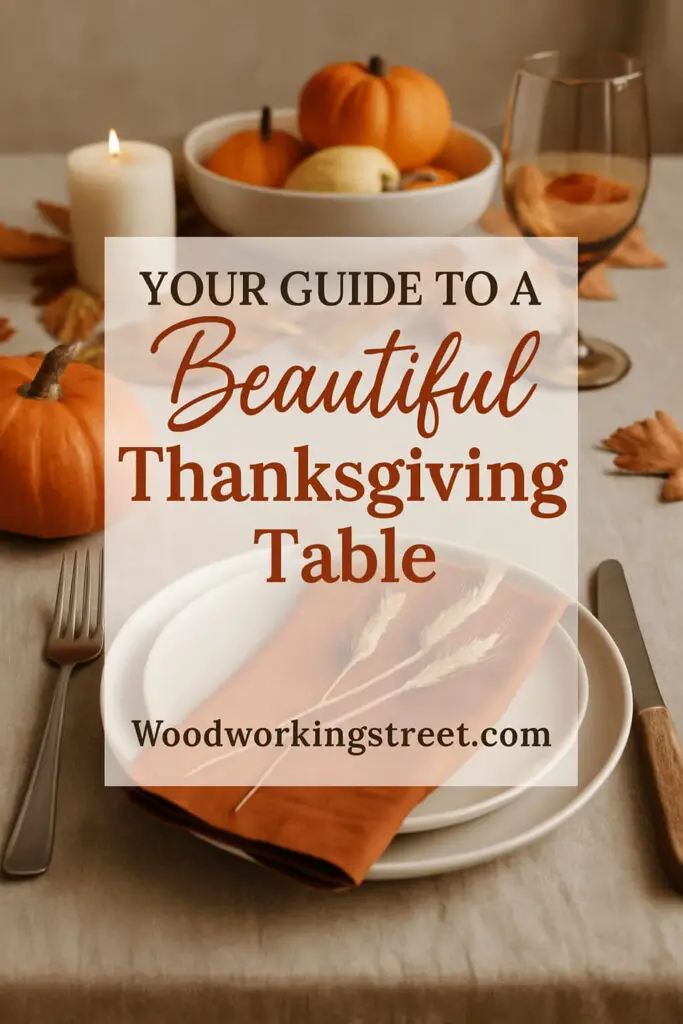 Pin image with overlay "Your Guide to a Beautiful Thanksgiving Table".
