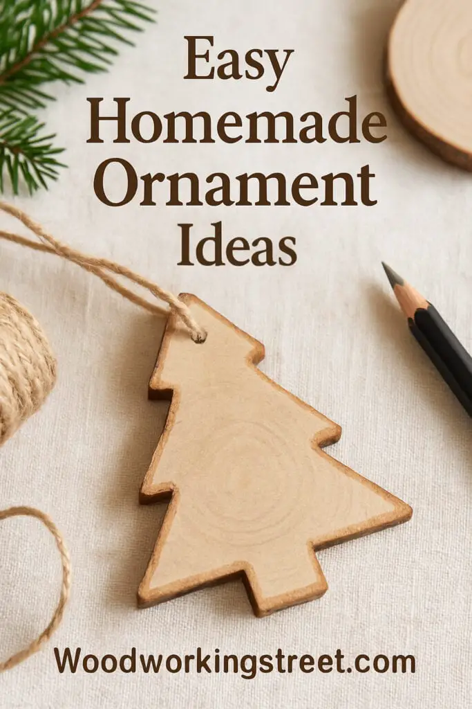 Pin with overlay text “Easy Homemade Ornament Ideas”.