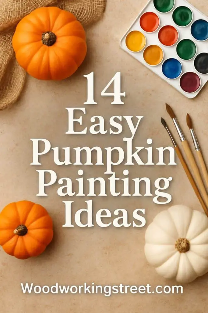 Pin image with overlay "14 Easy Pumpkin Painting Ideas".