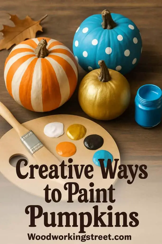 Pin image with overlay "Creative Ways to Paint Pumpkins".