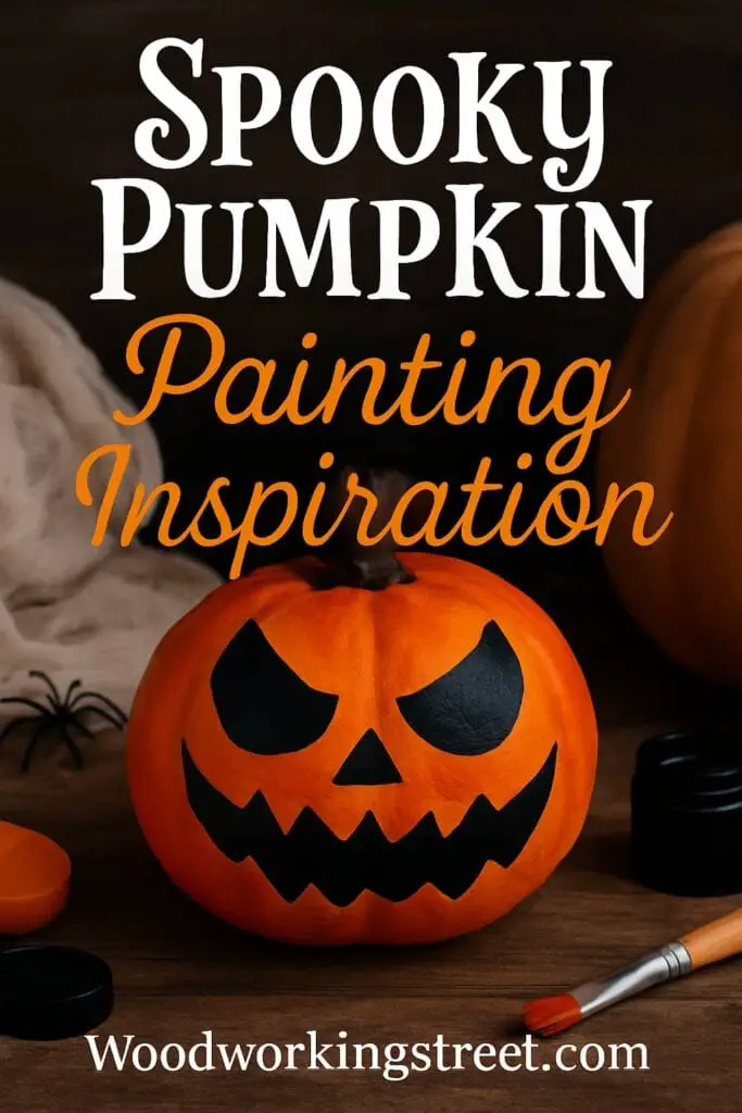 Pin image with overlay "Spooky Pumpkin Painting Inspiration".