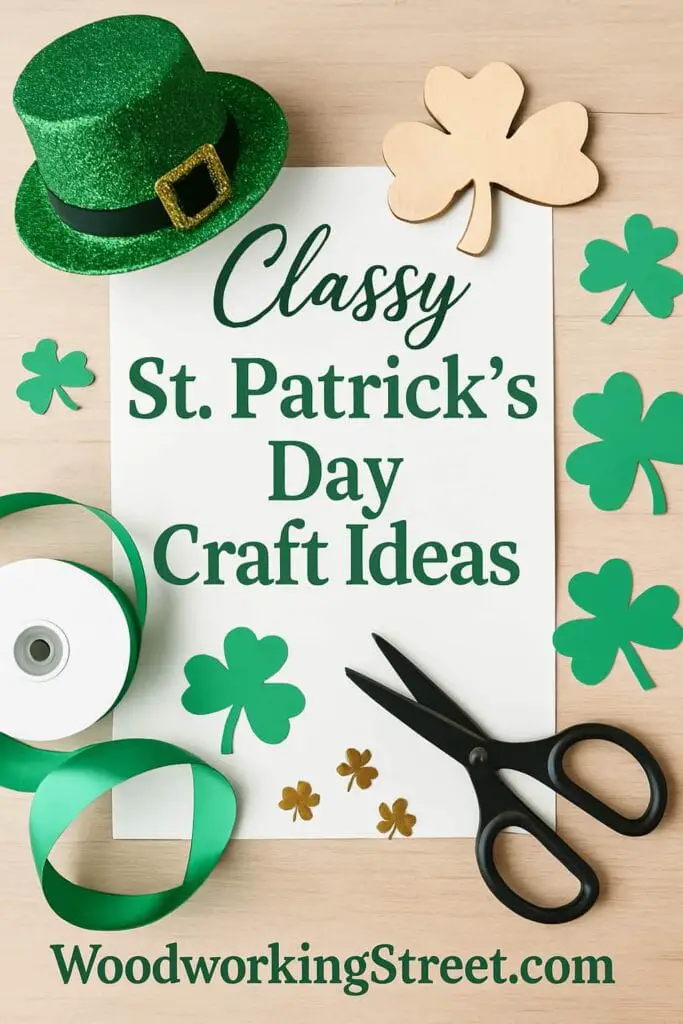 Pin image with overlay "Classy St. Patrick's Day Craft Ideas".