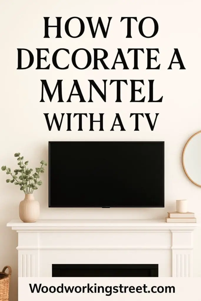 Pin image with overlay "How to Decorate a Mantel with a TV".