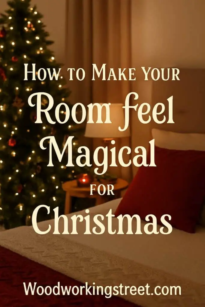 Pin image with overlay "How to Make Your Room Feel Magical for Christmas".