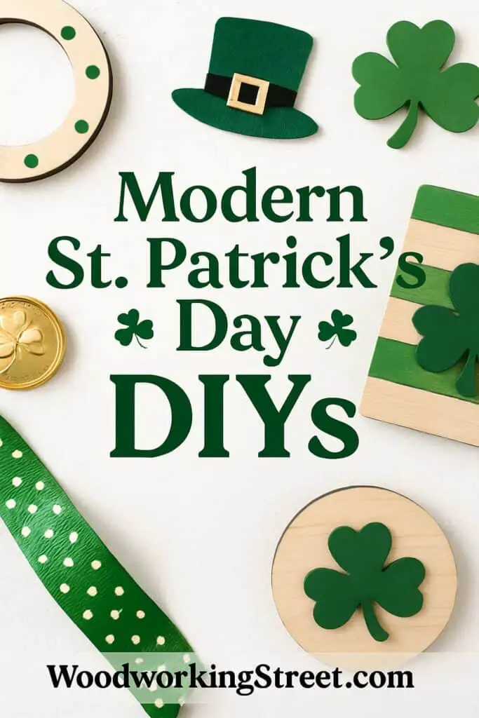Pin image with overlay "Modern St. Patrick's Day DIYs".
