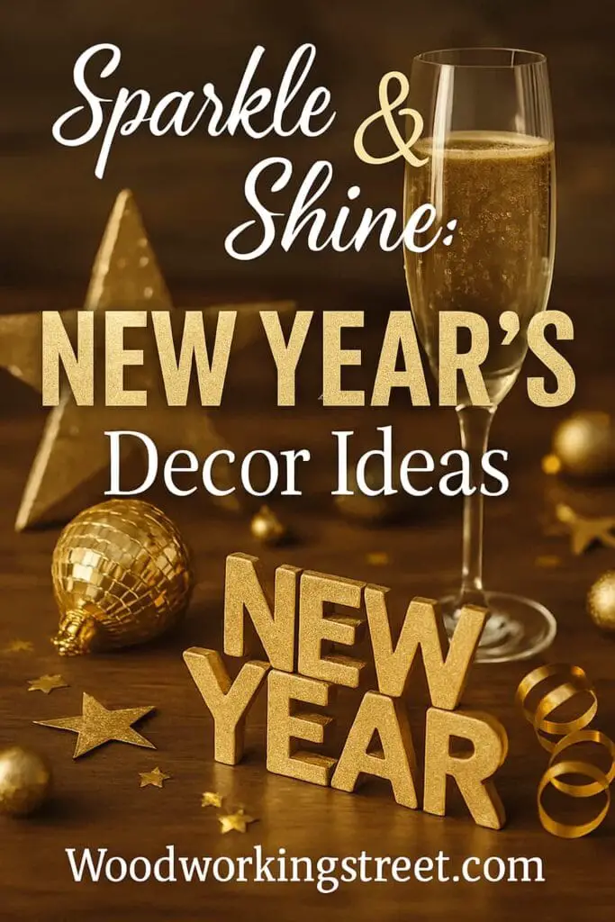 Pin image with overlay "Sparkle & Shine: New Year's Decor Ideas".