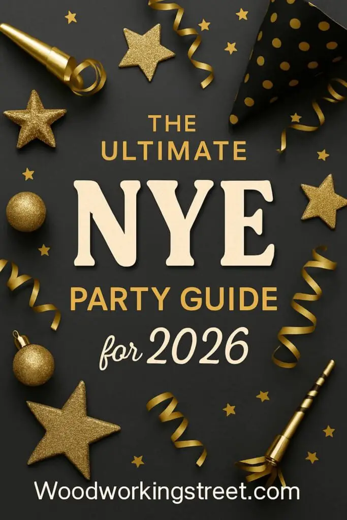 Pin image with overlay "The Ultimate NYE Party Guide for 2026".