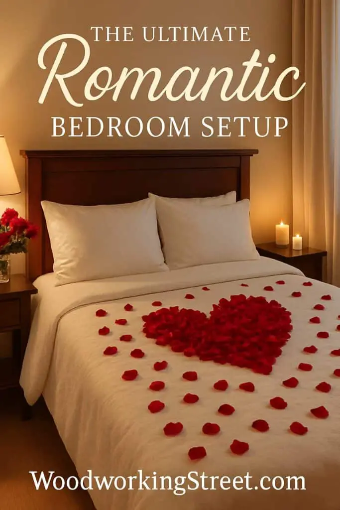Pin image with overlay "The Ultimate Romantic Bedroom Setup".