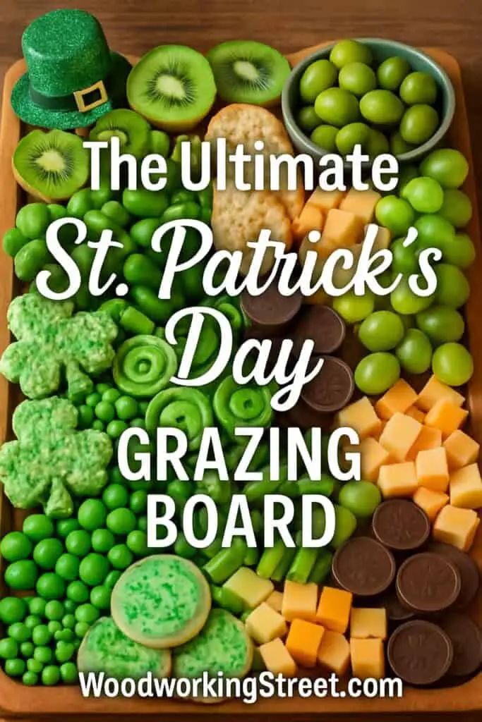 Pin image with overlay "The Ultimate St. Patrick's Day Grazing Board".